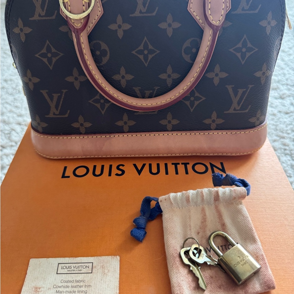 Louis Vuitton Alma BB Monogram Canvas Handbag - Brown and Pink